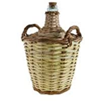 CAL FUSTER Garrafa damajuana Artesanal de caña y Vidrio 8 litros para almacenar Vino o Licor. Medidas totales: 43xØ29 cm…